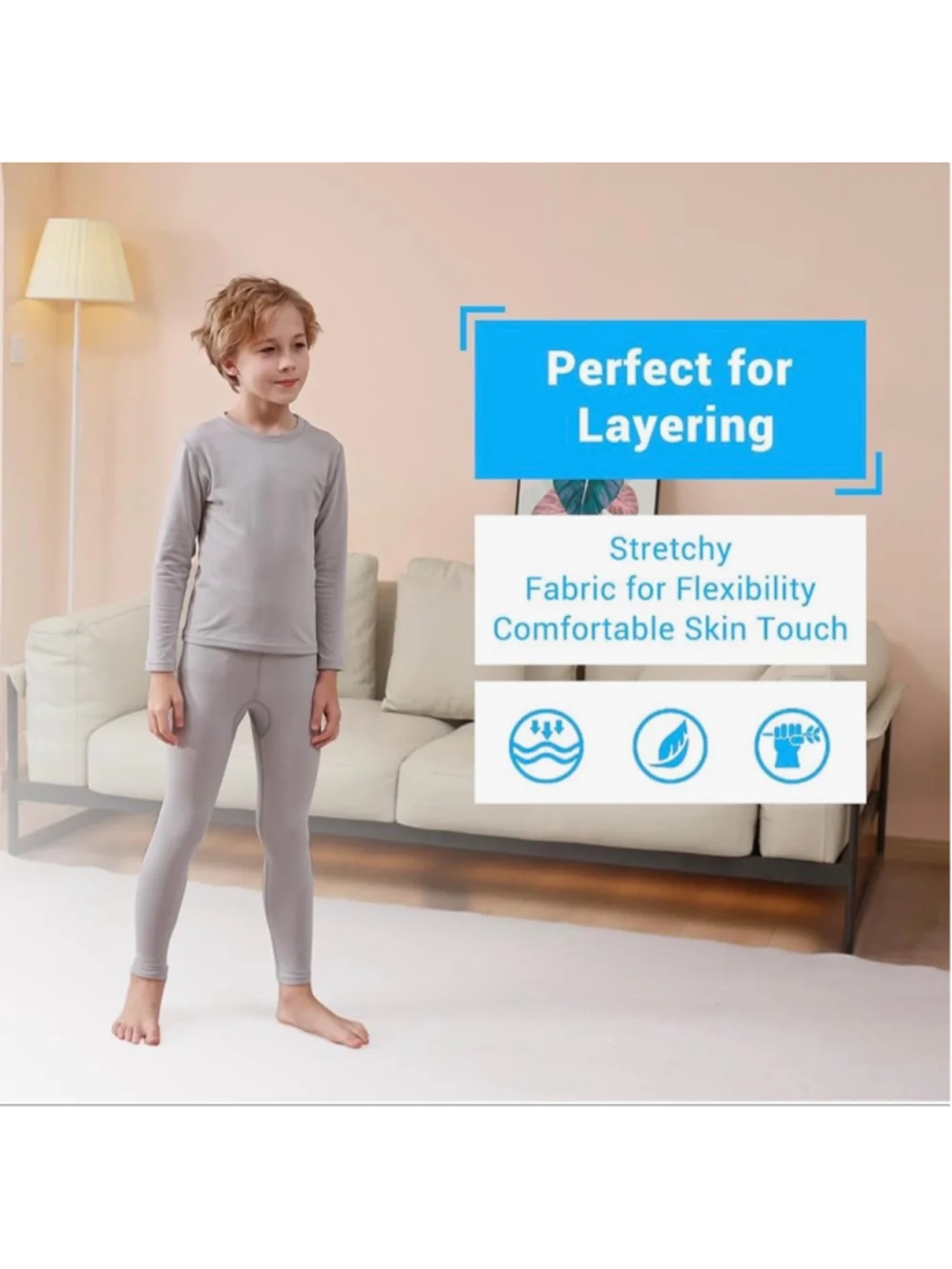 NEW Thermal Underwear Set Unisex Long Johns Fleece Lined Set Kids XL